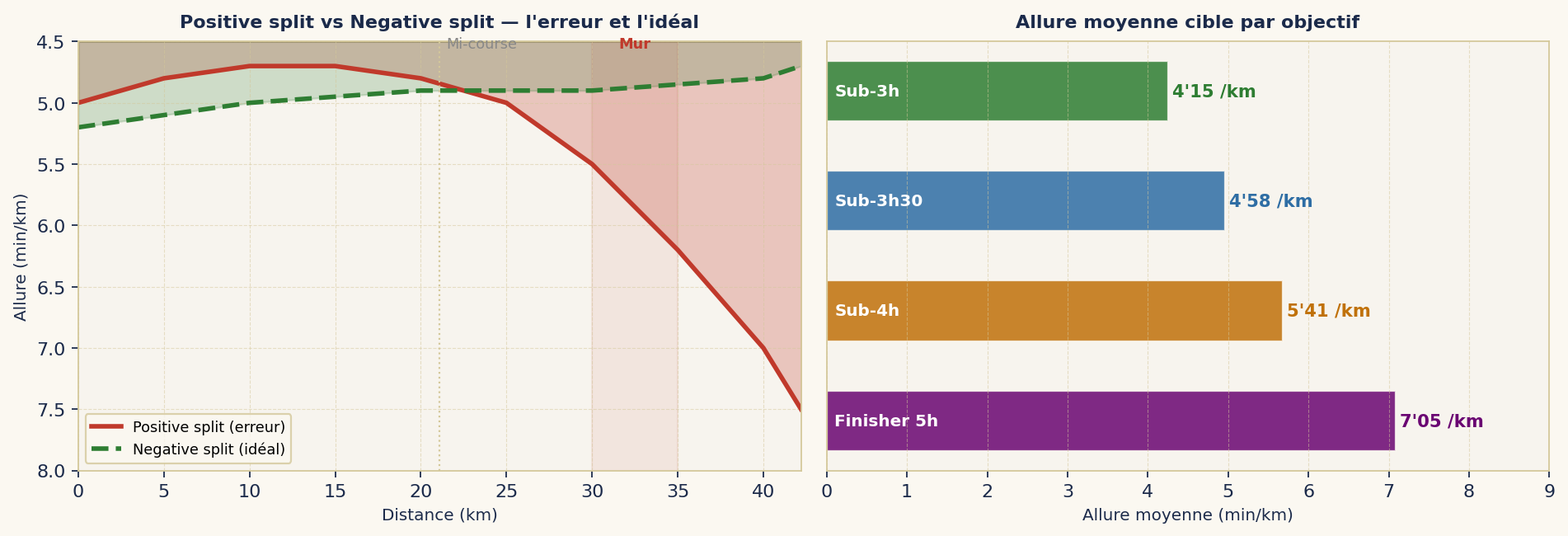 Positive split vs Negative split — l'erreur et l'idéal